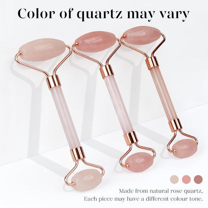 Ensemble rouleau facial en quartz rose et Gua Sha